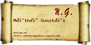 Máthé Gusztáv névjegykártya