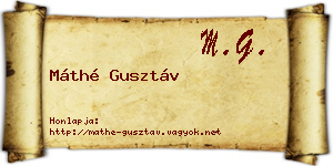 Máthé Gusztáv névjegykártya